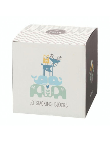 Cubes à empiler Fresk - Bleu