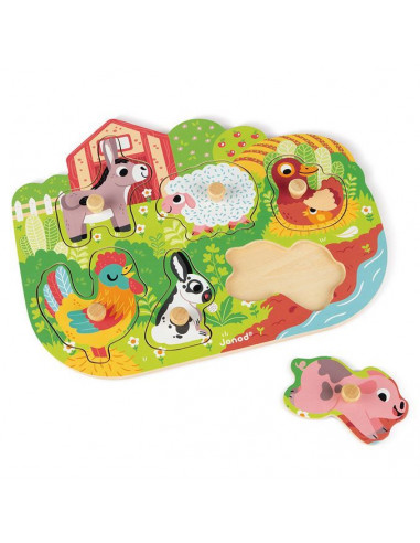 Puzzle encastrable bois - Happy Farm