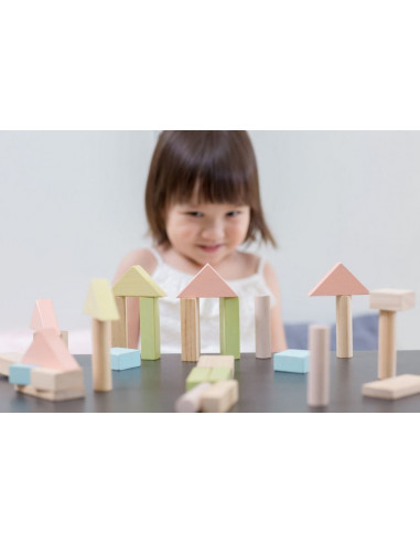 Blocs de construction bois - Pastel