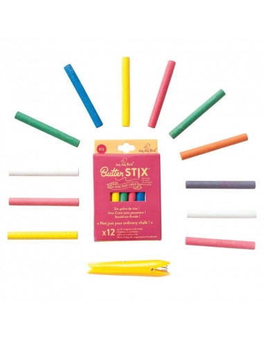 12 craies couleurs + porte craie