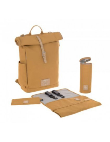 Sac à dos à langer Roll Top - Curry