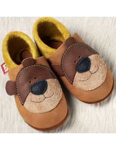 Chausson en cuir renard...