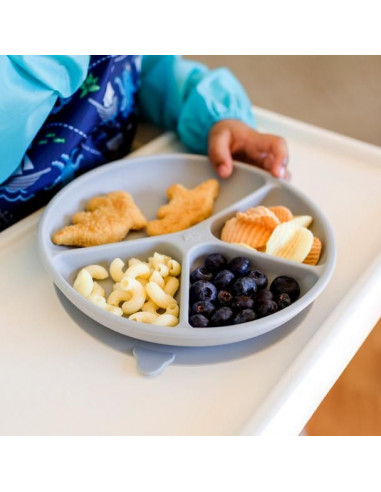 Assiette d'apprentissage silicone - Gris