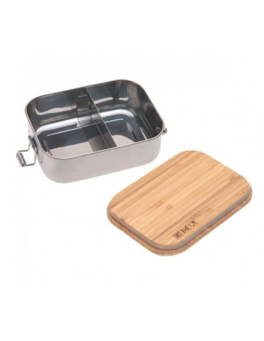 Boîte à goûter inox et bambou -...