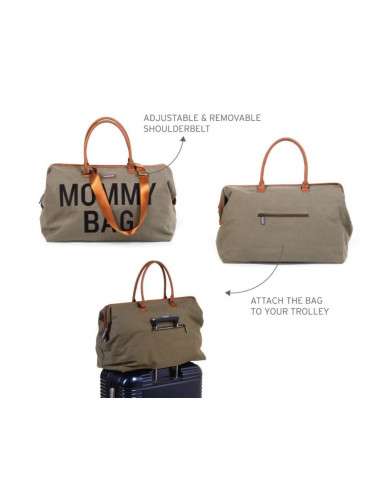 Sac à langer Mommy Bag en toile - Kaki