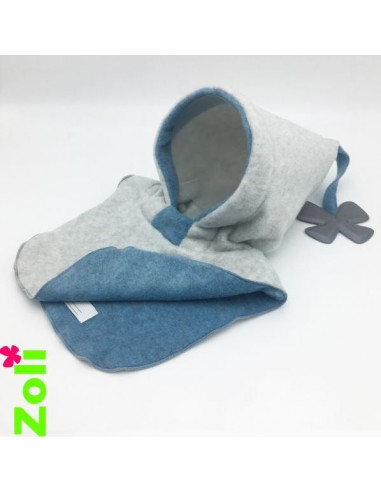 Bonnet bébé Gris Clair - Bleu Clair