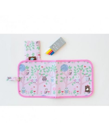 Cahier réutilisable ardoise - Hiboux...