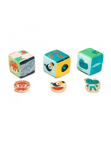 Jeu de cubes cache-cache - Jungle