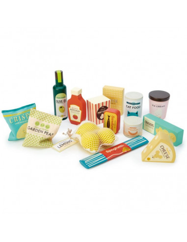 Set d'épicerie de supermarché en bois