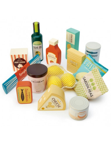 Set d'épicerie de supermarché en bois