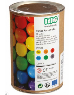 Perle à enfiler Bois arc en...