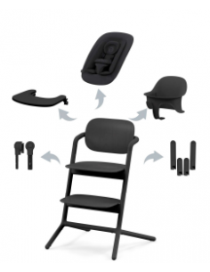 Chaise haute Lemo 2 bois 4...