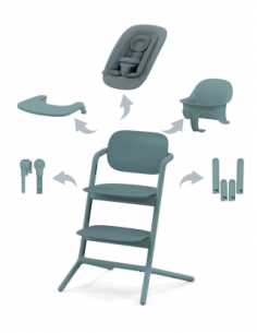 Chaise haute Lemo 2 bois 4...