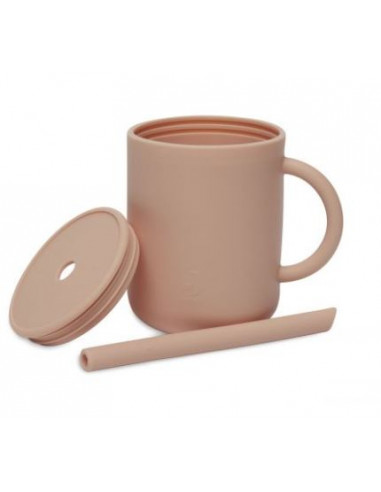 Gobelet avec paille en silicone -...