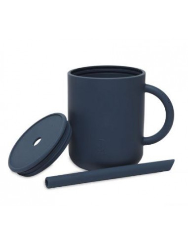 Gobelet avec paille en silicone -...