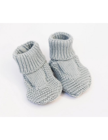 Bonnet chausson coton/pol 0-1m - Gris