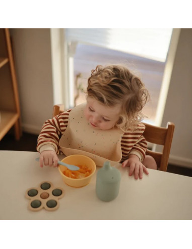 Bavoir silicone  Mushie - Vanilla...