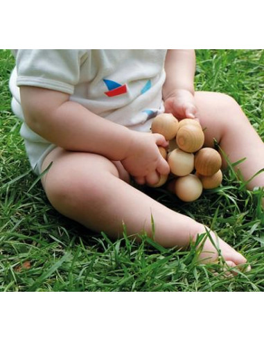 Perles Bois premier jouet  - Naturel