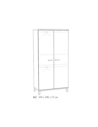 Garde-robe 2 portes - EVY Chêne de...