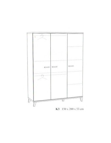 Garde-robe 3 portes - EVY blanc