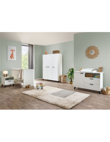 Garde-robe 3 portes - EVY blanc