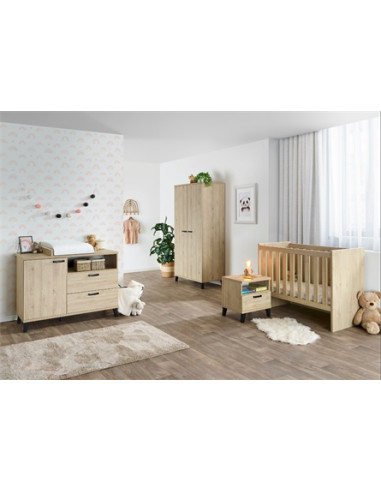 Garde-robe 3 portes - EVY Chêne de...