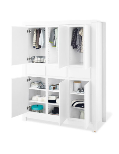 Garde-robe 6 portes/3 tiroirs - Milk