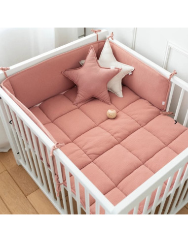 Tour de lit/demi-parc Tetra jersey -...