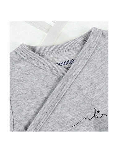 Bodys croisés ML 2pces 6M - Gris...