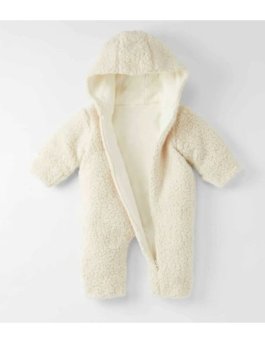 Combinaison Teddy 6-9mois - Off white