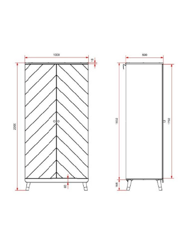 Garde-robe 2 portes - Billy Satin White