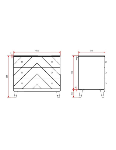 Commode 3 tiroirs - Billy - Satin White