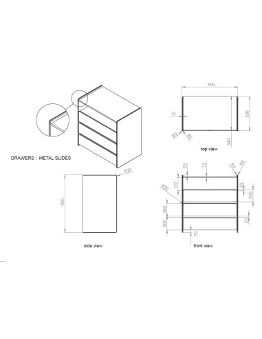 Commode 3 tiroirs - Kiddy - Satin White