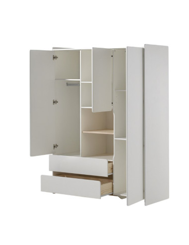 Garde-robe 3 portes + 2 tiroirs -...
