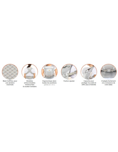 Porte-Bébé Adapt Mesh SoftFlex - Beige