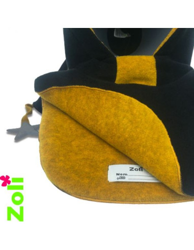 Capuchon enfant polaire - Noir/ocre