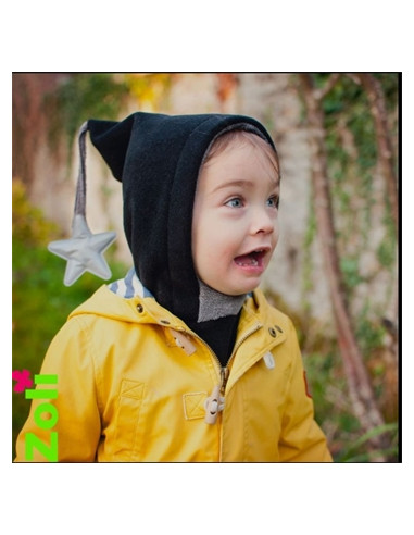 Capuchon enfant polaire - Noir/gris