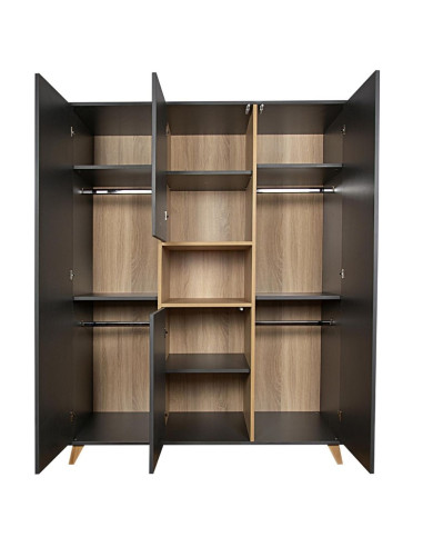 Garde-robe 3 portes - Loft Anthracite