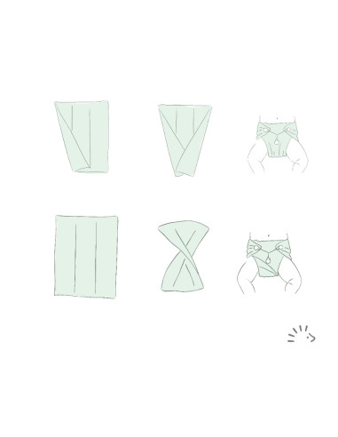 Lot de 5 langes prépliés en coton - S...