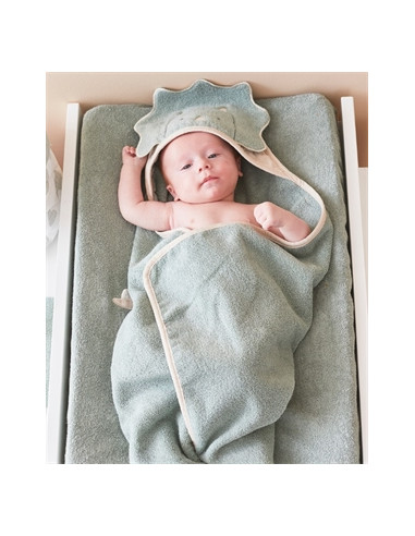 Cape de bain + gant Dino - Ops