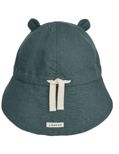 Chapeau de soleil en lin 3-6M - Whale...