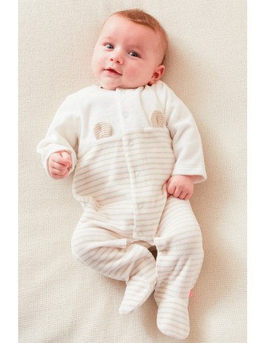 Pyjama Dors-bien en velours - Rayé...