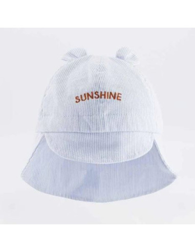 Chapeau de soleil flap ourson 3-6M -...