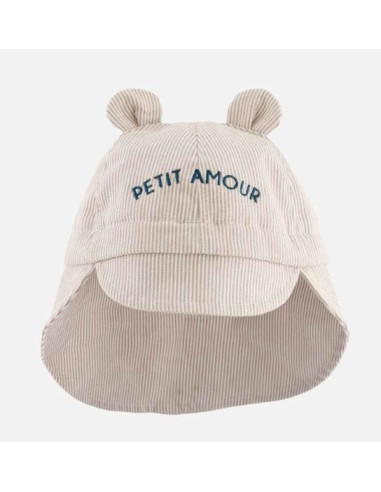 Chapeau de soleil flap ourson 3-6M -...