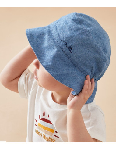 Chapeau de soleil bob - Denim bleu -...