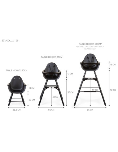 EVOLU 2 Chaise Noir / Noir 2en 1 +...