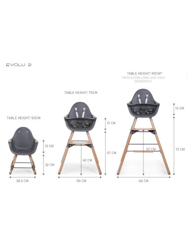 EVOLU 2 Chaise Naturel / Anthracite...