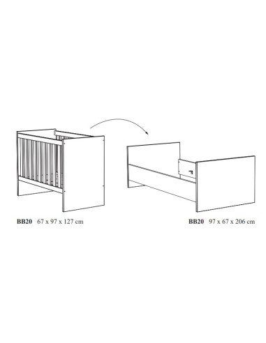 Chambre bébé 3pcs CAMILLE Golden Oak...