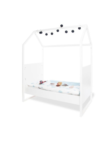 Lit cabane Blanc evolutif - 70X140