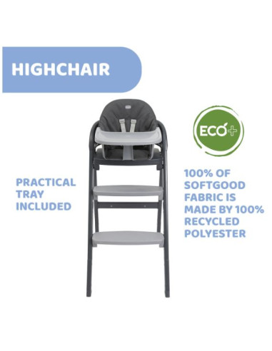 Chaise haute Crescendo Up -  Etna Black